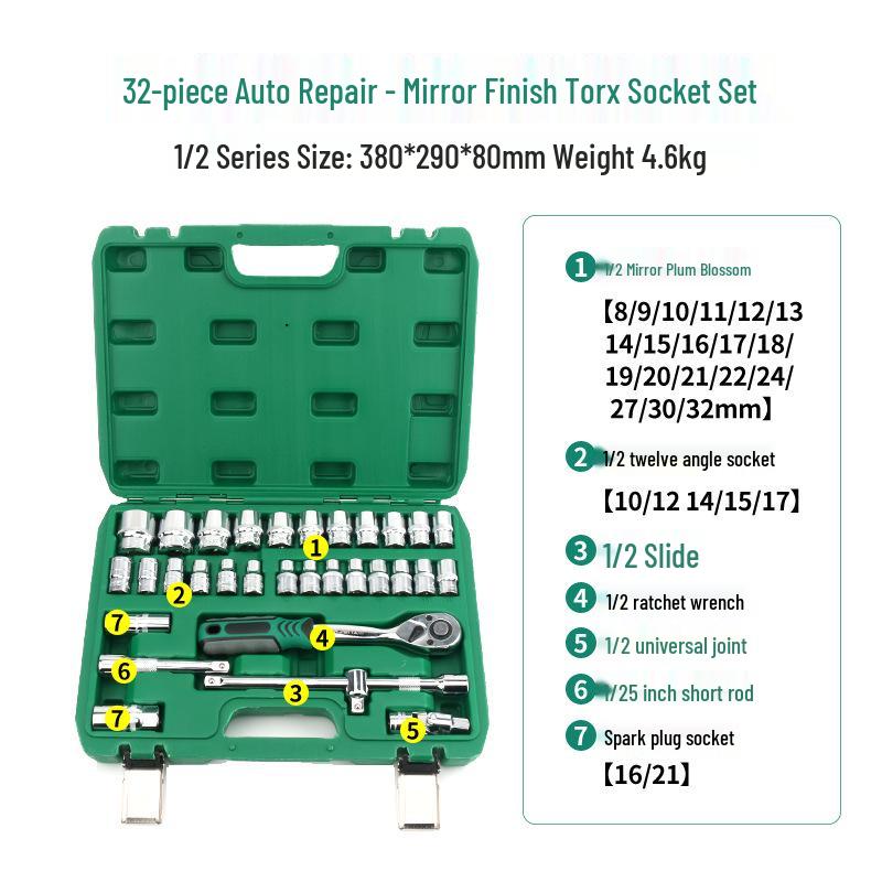 Multifunctional Ratchet Wrench Socket Set for Auto Repair & Maintenance