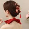 Ancient Style Mid-Autumn Festival Red Fu Dragon Zodiac Claw Clip - Versatile Large Shark Design
