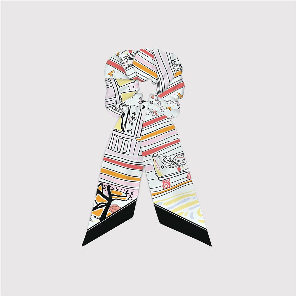 Elegant Silk Large Scrunchies Rubber Bands Women Hair Scarf Elastic Hair Bands Ties Ponytail Holder Hair Accessories for Girls