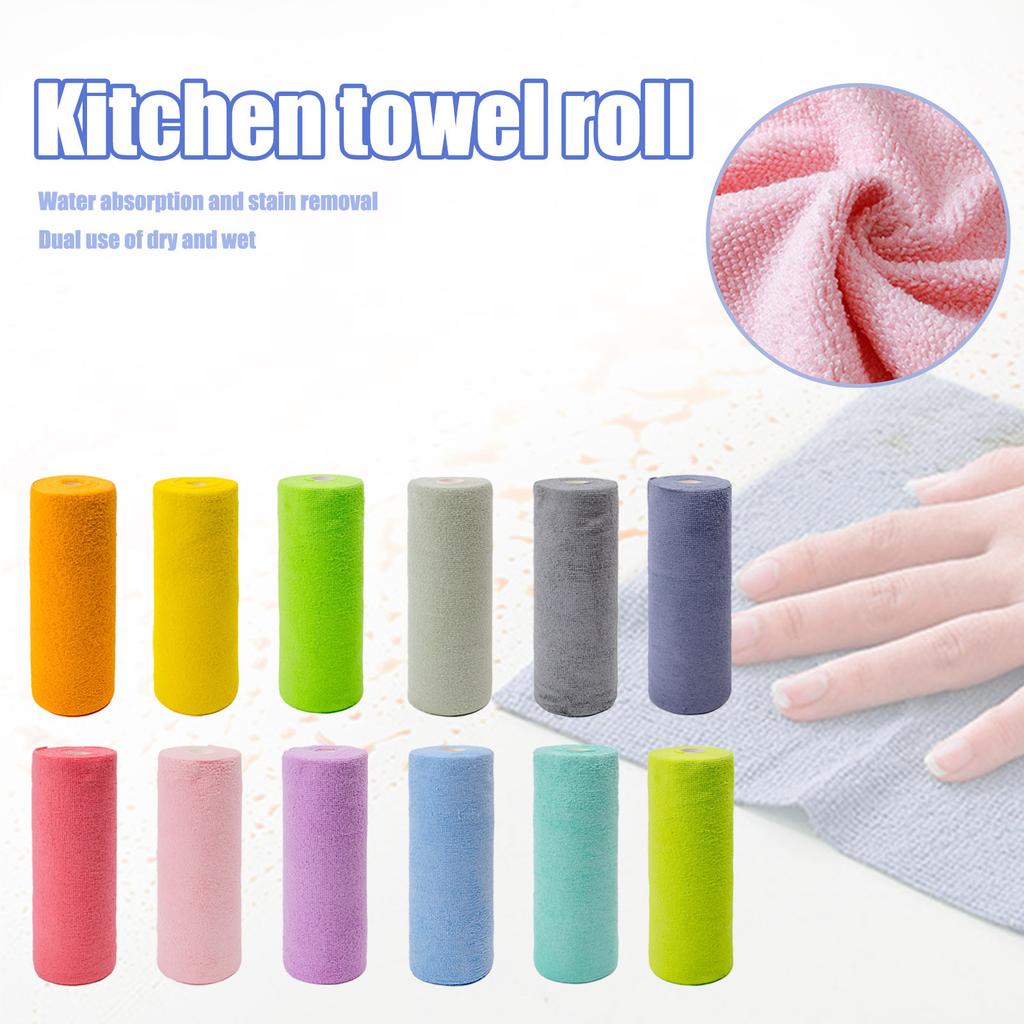 Microfiber Cleaning Cloth Roll, Reusable Tear Away Towels, Ultra Absorbent And Lint Free Cleaning Rags Towels For Car, House, Kitchen