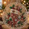 5D Diamond Painting Hanging Ornament Santa Claus Christmas Tree Decor Pendant with Chain Holiday Home Decoration