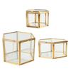 Glass Geometric Terrarium Succulent Plant Planter Hexagon Holder Jewelry Display Container for Wedding Decoration Events