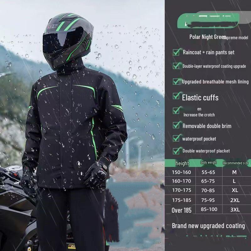 Men's Motorcycle Raincoat and Pants Set - Split Type, Stormproof Riding Gear