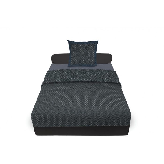 Parure de draps 180x290 cm en coton 57 fils LORENZO Bleu, par Soleil d'ocre