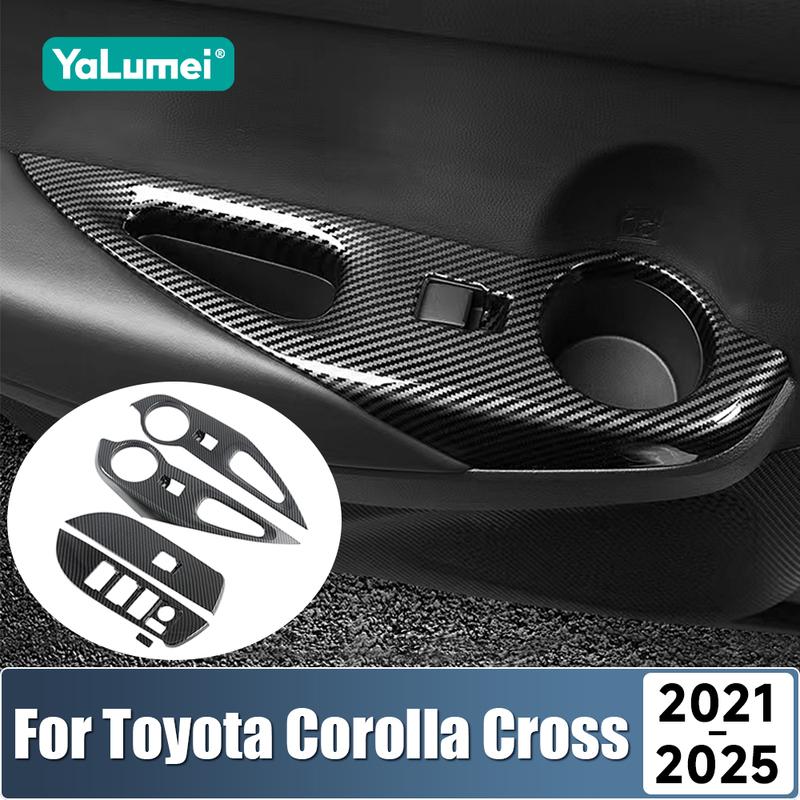 For Toyota Corolla Cross XG10 2021 2022 2023 2024 2025 Hybrid Car Window Glass Lift Switch Button Panel Trim Cover Accessories