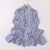 High Quality Satin Chiffon Hijab Scarf Shawls Drape Long Scarf Women'S Pleated Scarf Big Size Turbans For Women Krepp Hijabs
