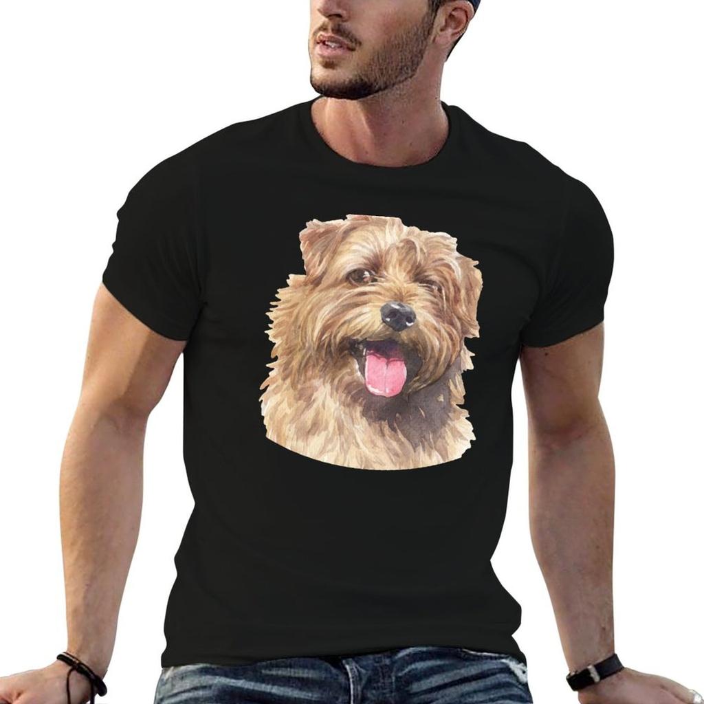 Cute Norfolk Terrier Watercolor Art TShirt Novelty Print Casual Tee Shirt