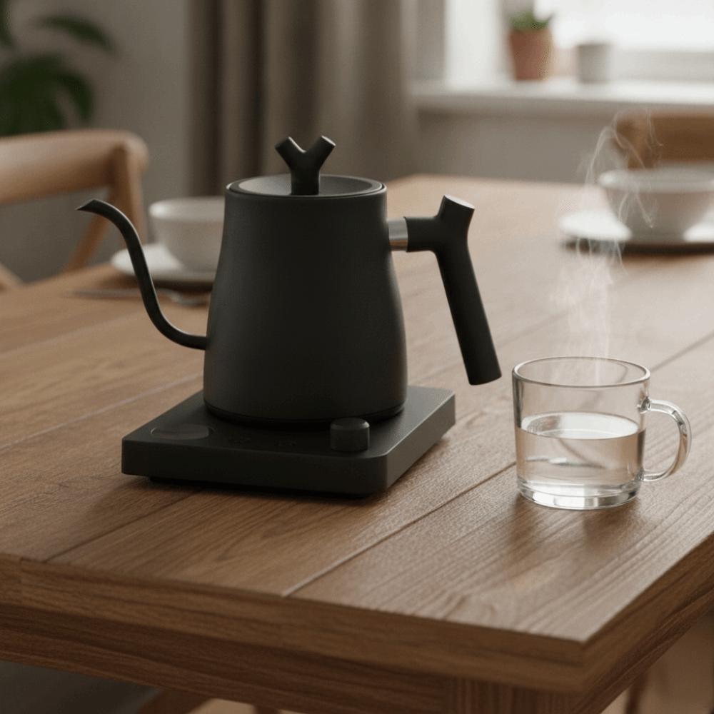 Rustfrit Stål Svansehals Elektrisk Kedel 1000ML Opvarmnings Vandkande Te Kedel Te Rum