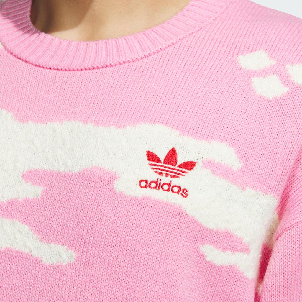 Adidas Originals Feifei Ruan Kolaborace Fw23 Svetr s grafikou loga na hrudi Unisex Top Růžový JE9188