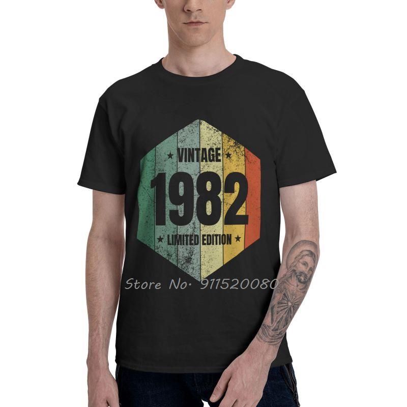 Vintage Legends Are Born In 1982 Tshirt Men Fashion Tee Tops Cotton T Shirt Old Birthday Tshirt Gift Harajuku Streetwear