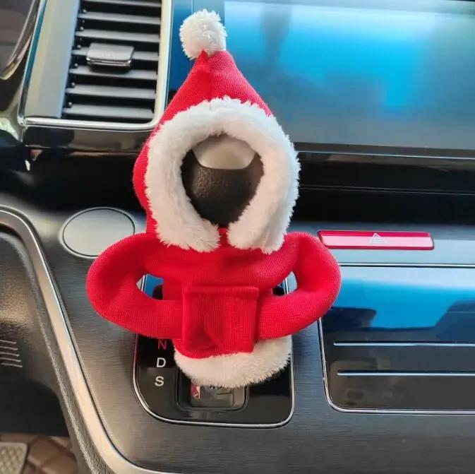 Fashion Hoodie Car Cute Cartoon Gear Shift Knob Cover Gearshift Handle Gear Lever Decorative Hoodie Cover Auto Interior Accessor