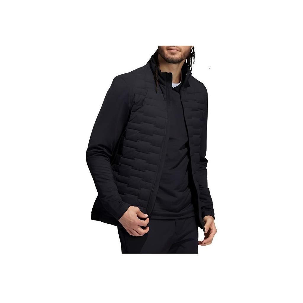 Adidas Outdoor Quilted Lightweight Solid Color Stand Collar Sports Anti-Freeze Zipper Down Jacket Men Jacket Black H50986