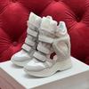 Hidden Inner Height Increase High-Top Women'S Shoes Color Matching Slope Heel Casual Velcro Sneakers Women