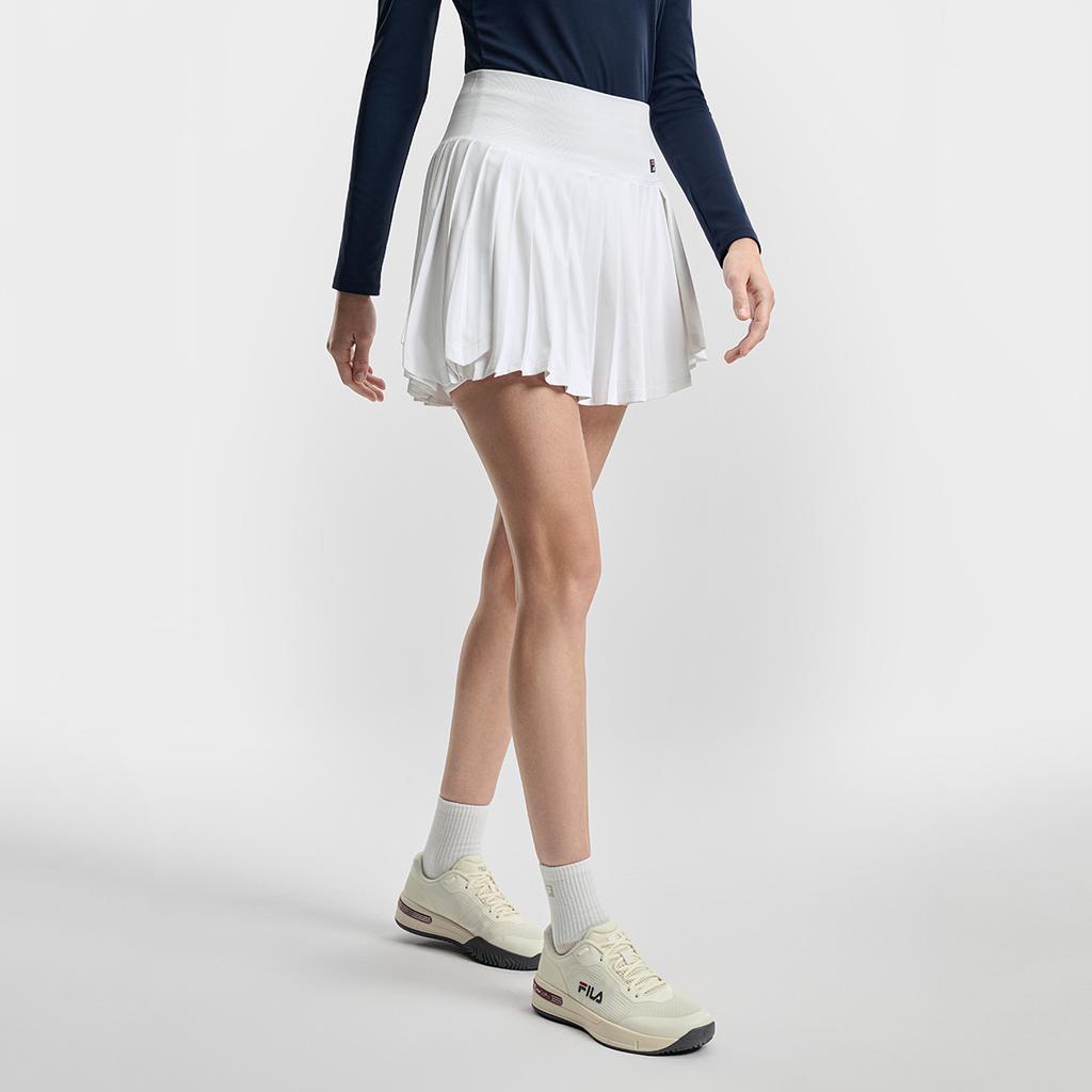 Fila Tennis Fashion Minimalist Classic Sports Training Versatile Comfortable Pleated Tennis Skirt Women skirts Jade-White A11W613302FWT