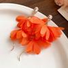 Silver Needle Fabric Chiffon Flower Pendant Earrings Holiday Wind Sweet Small Fresh Stud Earrings Niche High-end Earrings Women