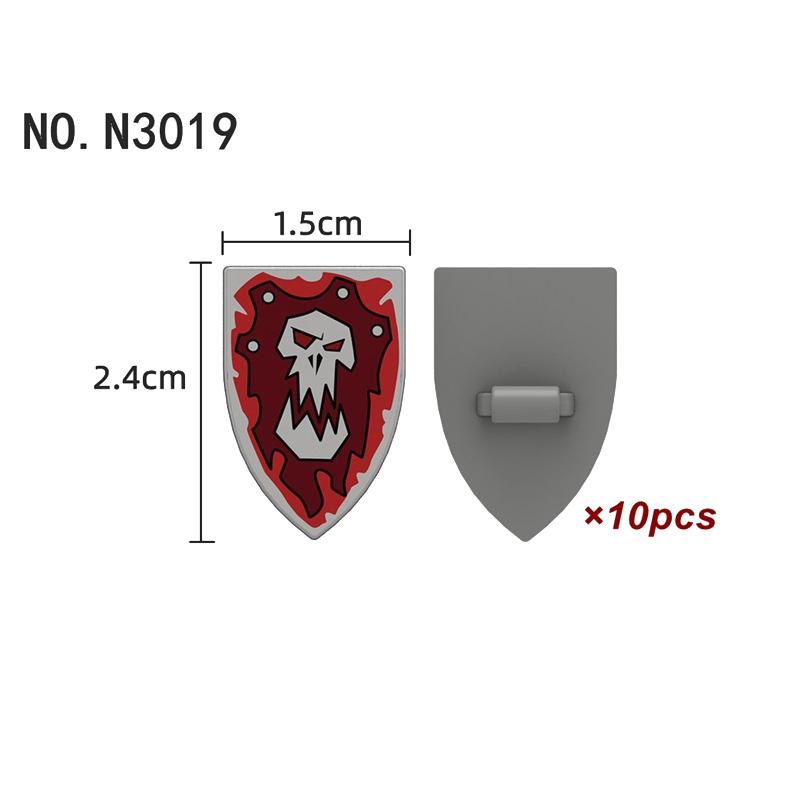 Medieval Castle Green Dragon Knight Building Blocks Figure Accessory Shield Vest Warhorse Cape Orc Flag Mount Wolf Toy Gift D123