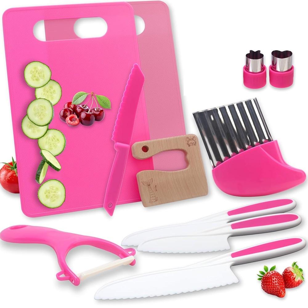 

13-piece Montessori kitchen utensils toy gift, suitable for 3-10 years old boys and girls, real kitchen safety knife set, children s birthday gift