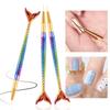 3Pcs/set Ultra-thin Line Mermaid Nail Painting Brush Mermaid Pull Wire Nail Brush  Nail Salon