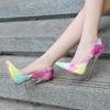 Women Big Size Hand Painted Graffiti Pointed Toe Stiletto Pumps Art Pattern Fashion Nightclub Party High Heels WZ-A16-35