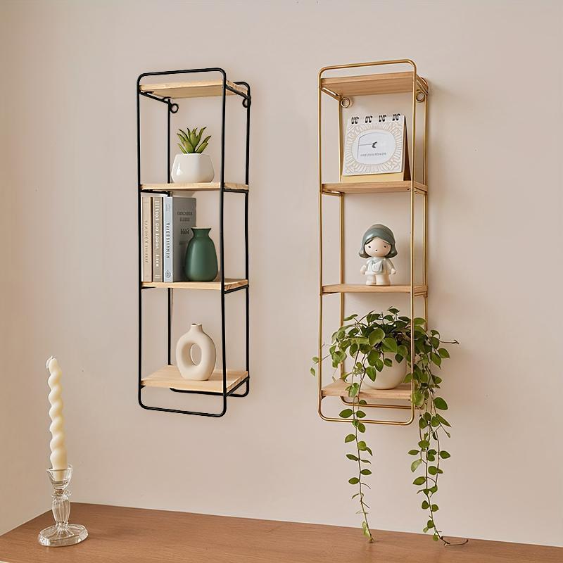 1 Stück Eingangsbereich Multifunktionales Wandmontiertes Vintage Eisen Dekoratives Regal Langlebig Europäischer Stil Robust 49,5x13x12cm