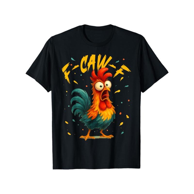 

European sizes F Caw F Rooster Funny Bird Fcawf Chicken Whisperer Fawk Off T-Shirt, PLUS SIZE S чёрный