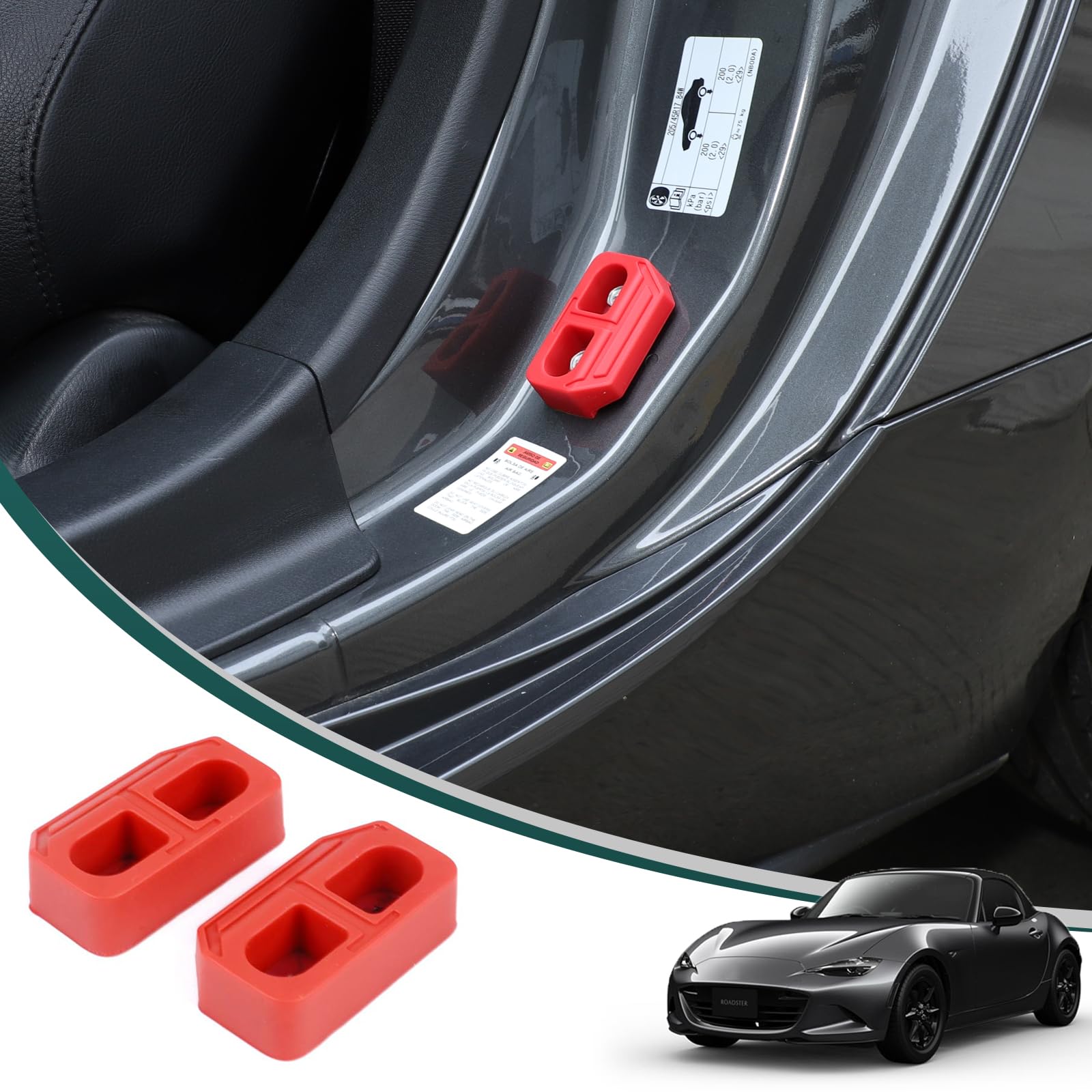 

Hcilloend Door Wedges for the New Mazda Roadster Silicone Iron Door Wedge Custom Car Supplies ND, & Pieces, Accessory, (Red)