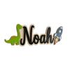 Cartello Personalizzato con Nome per Bambini Dinosauro Razzo Cartello in Legno per Porta per Ragazzi Nome Personalizzato Decorazione da Appendere per Cameretta Asilo Nido Camera da Letto Asilo Nido Sala Giochi