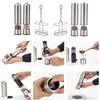 Electric Salt Grinder Set with Steel Shelf,Stainless Steel Pepper Mill with LED Light,Adjustable Coarseness Pepper Grinder Tools