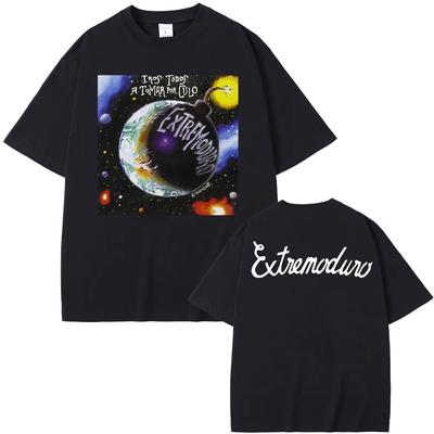 Grafisch Rockband T-shirt EXTREMODURO Tour 2025, Hip Hop Korte Mouw Heren- en Dames T-shirt, Oversized Casual T-shirt