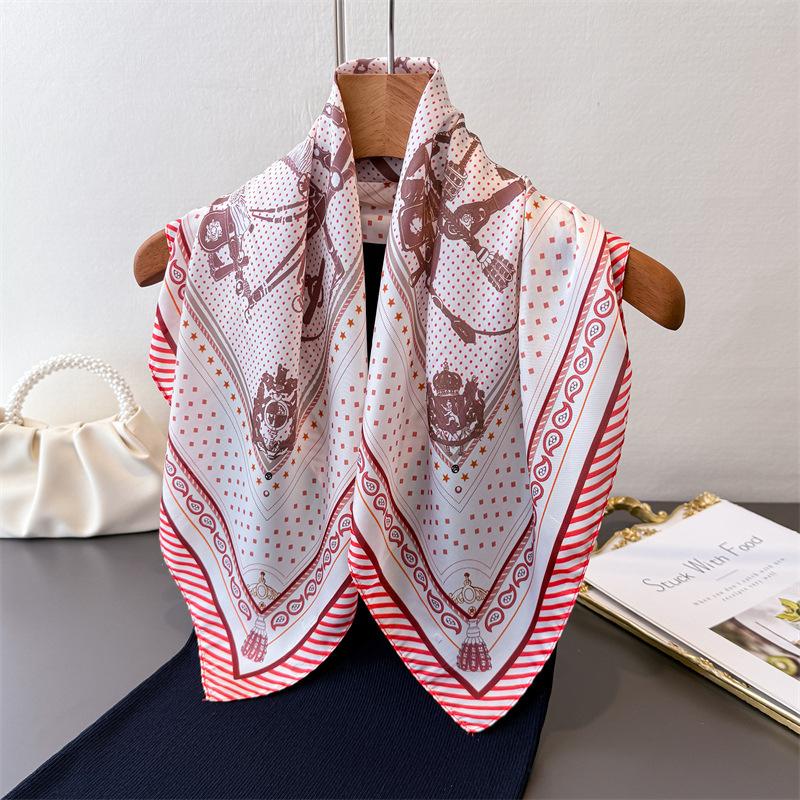 Cute Dachshund Dog Print Square Satin Scarf Women Pink Paisley Border Bandana Multi-use Neck Scarfs Hair Tie Bag Wrap Headband