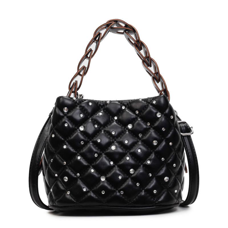Large Capacity Bag Women's New Diamond Niche Design Shoulder Messenger Bag Commuter Bag Bucket Bag