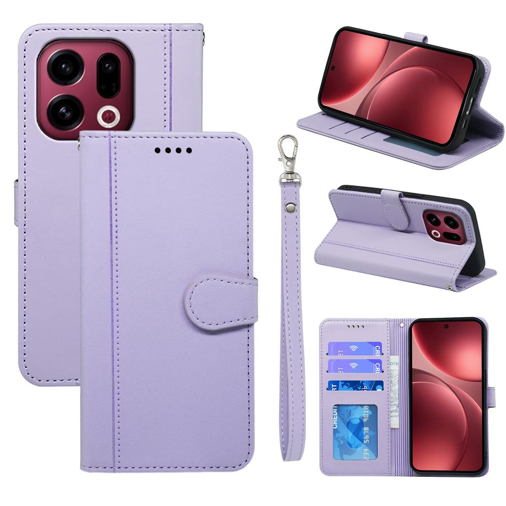 For Oppo Find X9 5G Wallet Case Magnetic Snap Leather Phone Cover with Strap
