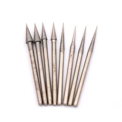 10Pc 0.6Mm-4Mm Diamond Burr Grinding Bit Point 2.35Mm Shank For Glass Stone Jade