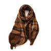 Scarf Stall Winter Scarf Temperament Plaid Warm Fringed Scarf Women'S Medium And Long