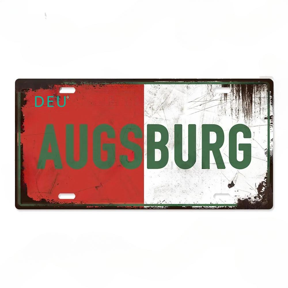FJ Decors Germany City Metal Tin Signs Licenses Plate Plaque Metal Vintage Bar Pub Club Home Wall Decor