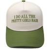 PRETTY GIRLS HAIR Fun Embroidery Color Matching Truck Driver Hat Men's and Women's Casual Sun Hat
