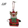 Classic Red White Decorations Christmas Tree Wooden Pendant Vintage Cartoon Ornament with Lanyards Heart Star Shaped Pendants Lightweight
