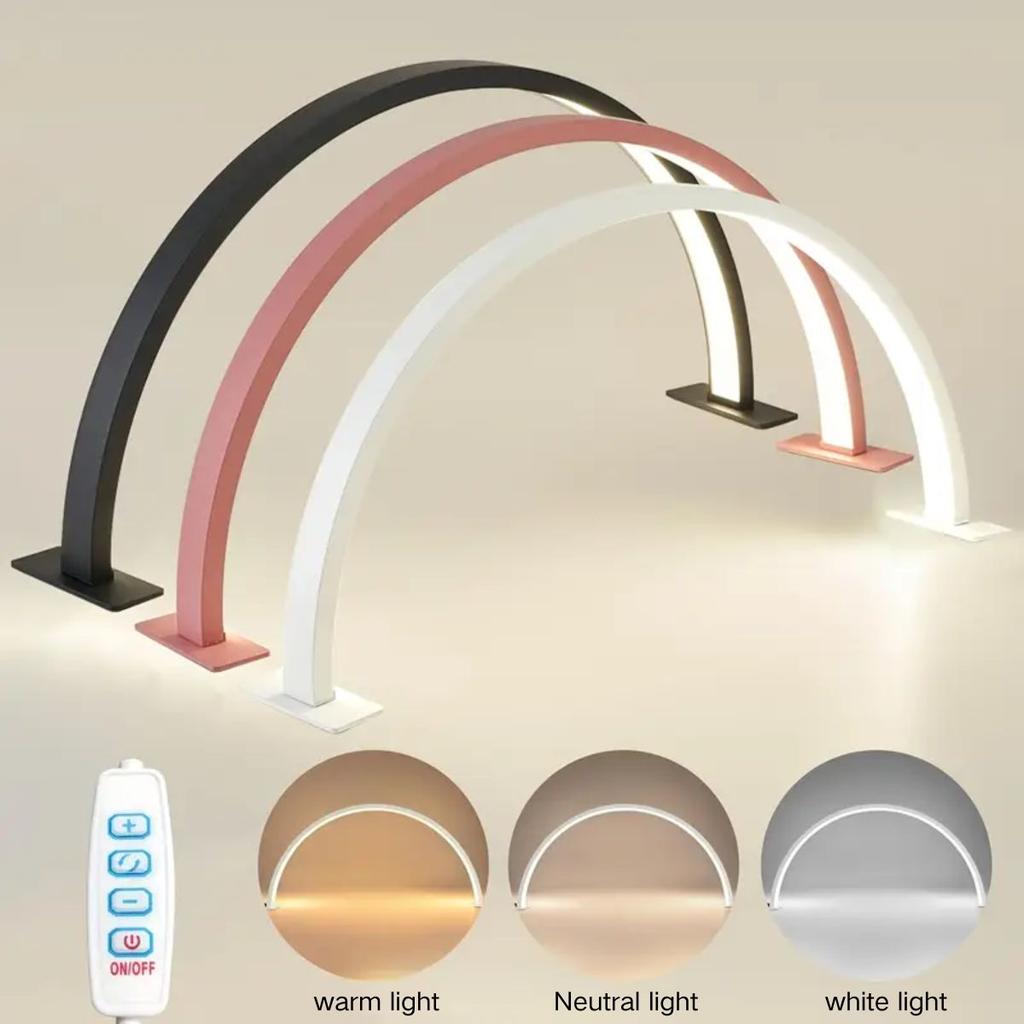 The crescent shaped nail lamp has adjustable brightness and color temperature, suitable for nail eyelash extension and skincare