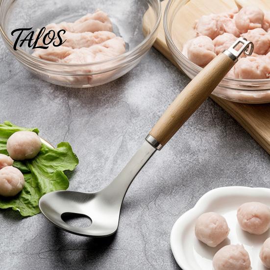 Meatball Molds for Kitchen Spoon Maker Tool, Stainless Steel Non-stick Scoop, Gadget Cooking Long Wooden Handle Shaping Handy Scoop Tool