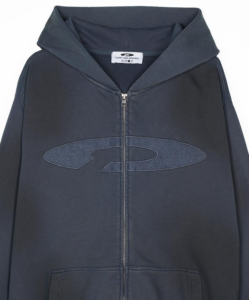 Fdr Gradation Washed Disk Logo Hood Zip-Up_Slate Gray