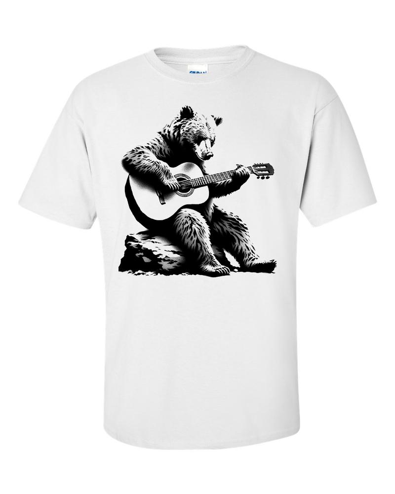 Bear Guitar TShirt Bear Playing Guitar Guitarist Shirt 2XL