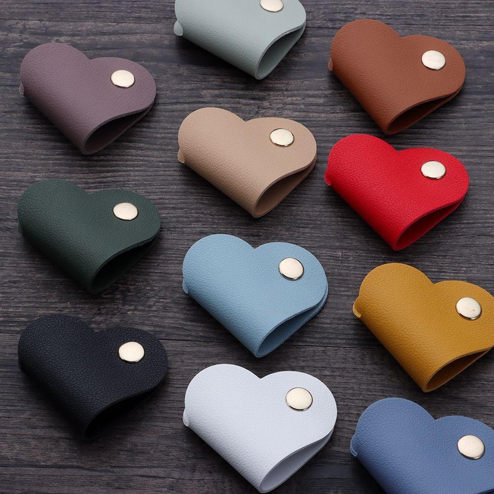

Anti Loss Heart Shaped Leather Cable Winder Cable Protector Clip Portable Necklace Organizer