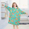 Guinea Pigs Flower Wearable Blanket Hoodie for Kids Flannel Wearable Blankets Sweatshirt 3-14YR