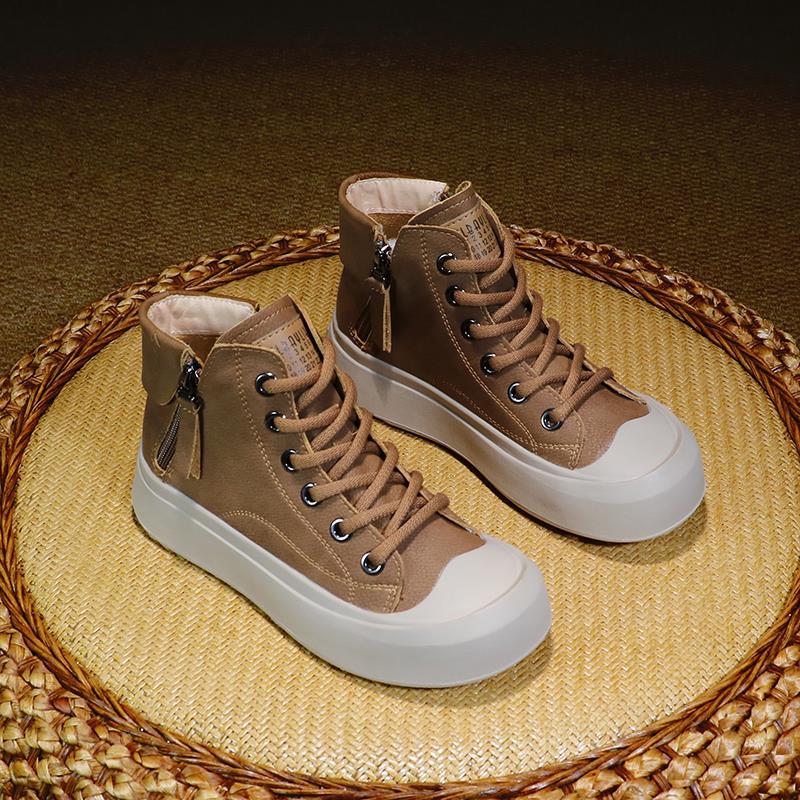 

Обувь женская высокая кеды большого размера осень и зима женская обувь на мягкой подошве короткие ботинки ранняя осень новая высокая кеды повседневная 35