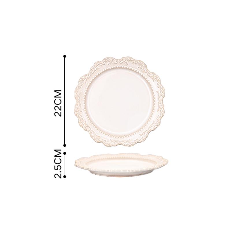 Vintage Relief Ceramic Tableware Restaurant Creative Steak Plate Dessert Dish Sushi Dish Soup Plate Snack Bowl Mug Tableware Set