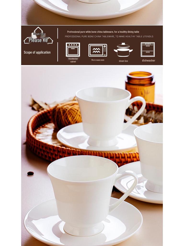 White Bone China Ceramic Latte & Tea Cup