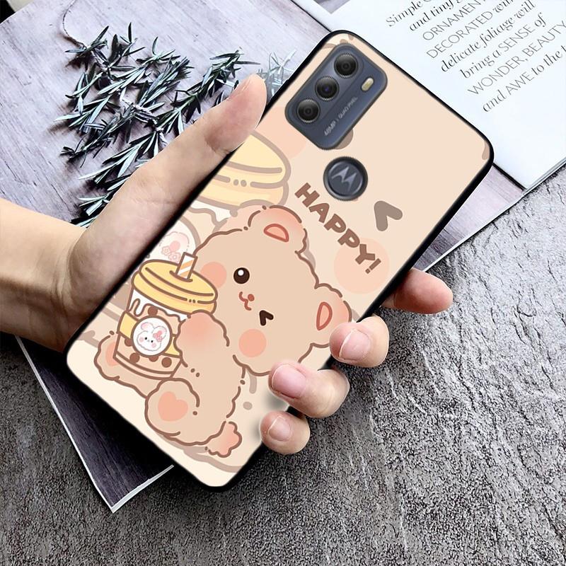 Cute Bear Phone Case For Motorola G Stylus 5G G Play G35 G45 G54 G24 G86 G04S E13 E14 E32 E32S