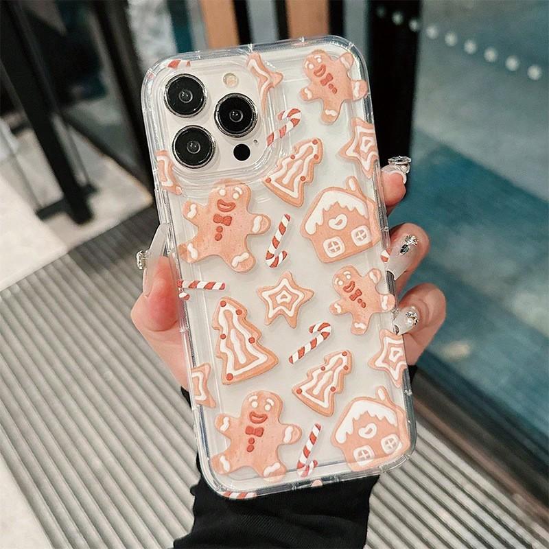 

Прозрачный чехол для телефона с рождественским графическим принтом для iPhone 17 Air 16 15 14 13 12 11 Pro Max Чехол iPhone Air 16E SE2 7 8 Plus Мультяшный Зимний Ударопрочный Чехол iPhone 11