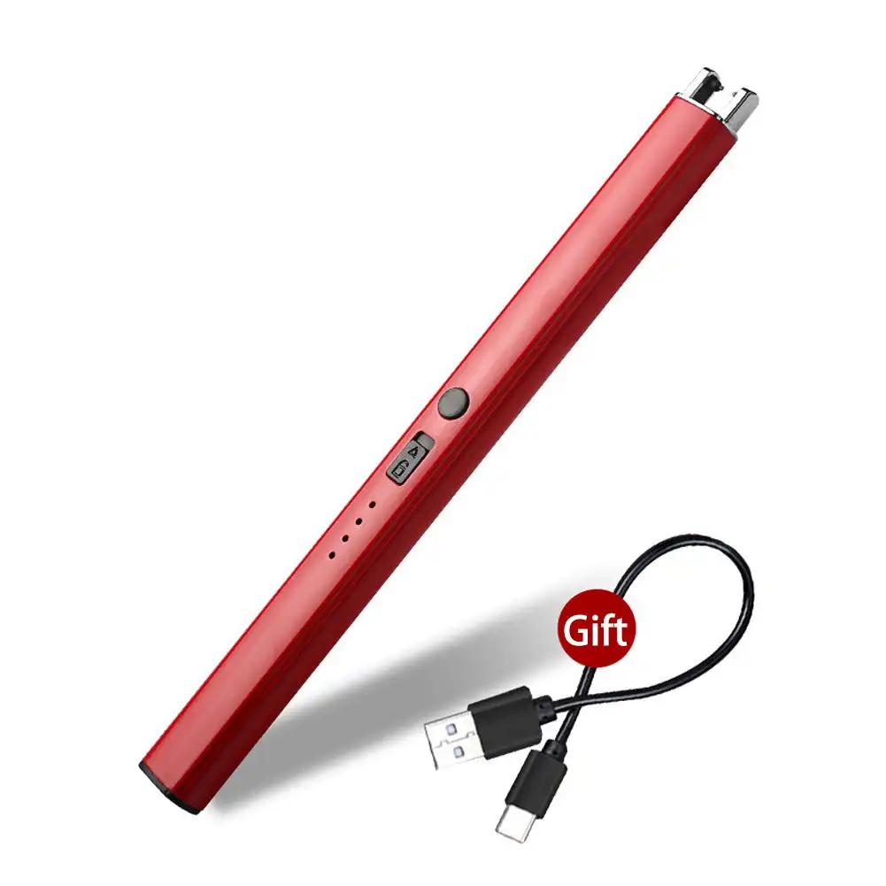 

Electric Arc Ignition Windproof Pulse Flameless Plasma Ignition Candle Lighters USB Rechargeable Lighter Kitchen Outdoor BBQ червоний