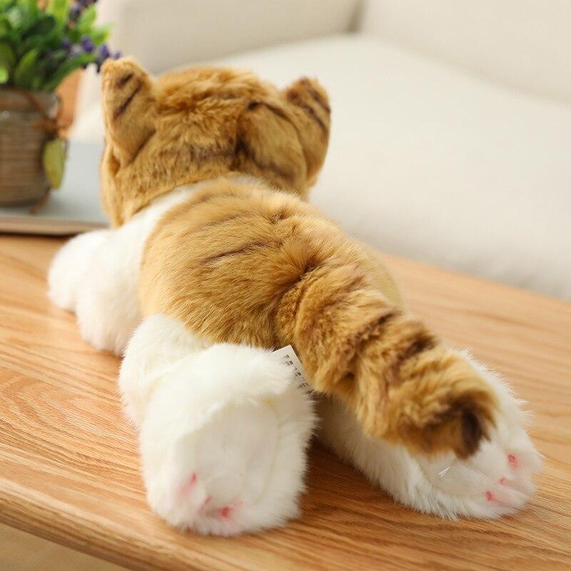 30cm High Quality Simulation Lying Cat Plush Toy Stuffed Animal Realistic Kitten Toy for Luxury Home Decoration Pet Gift
